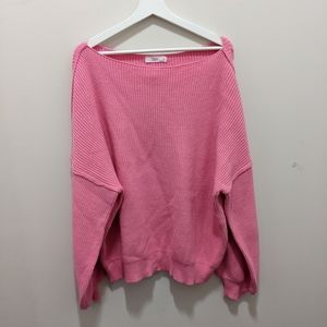 Hot pink oversized slouchy sweater